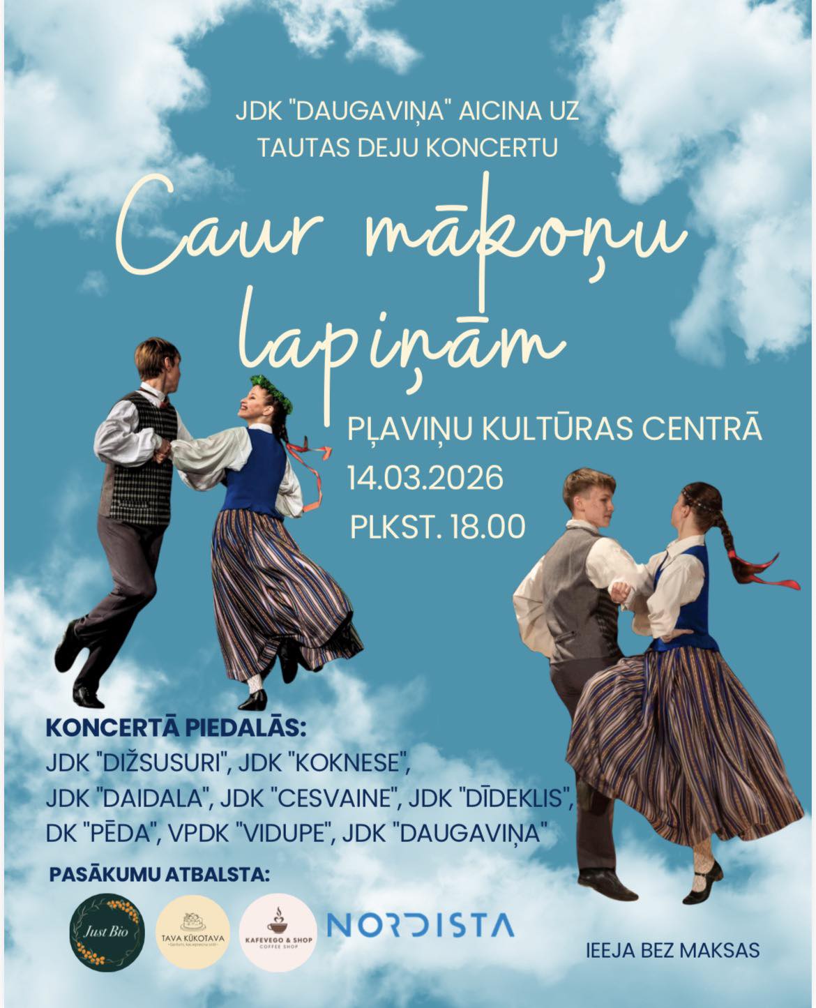 “Caur mākoņu lapiņām”